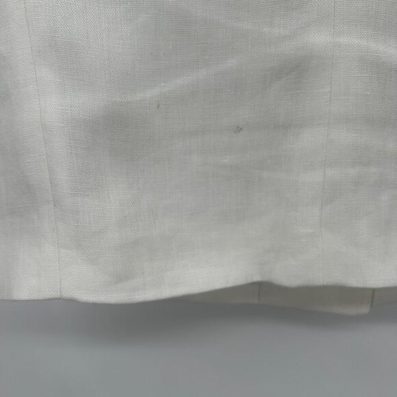 LAUREN RALPH LAUREN White 100% Linen Half Sleeve Cropped Blazer Jacket Size 8 - Picture 8 of 8